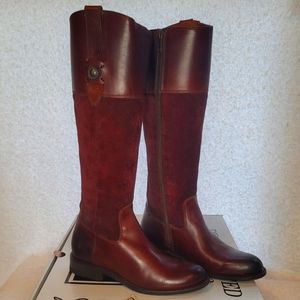 BNIB Frye Jayden Button Tall Riding Boots 7.5M in REDWOOD